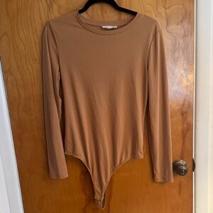 ✨Elodie XL Camel Long Sleeve Bodysuit